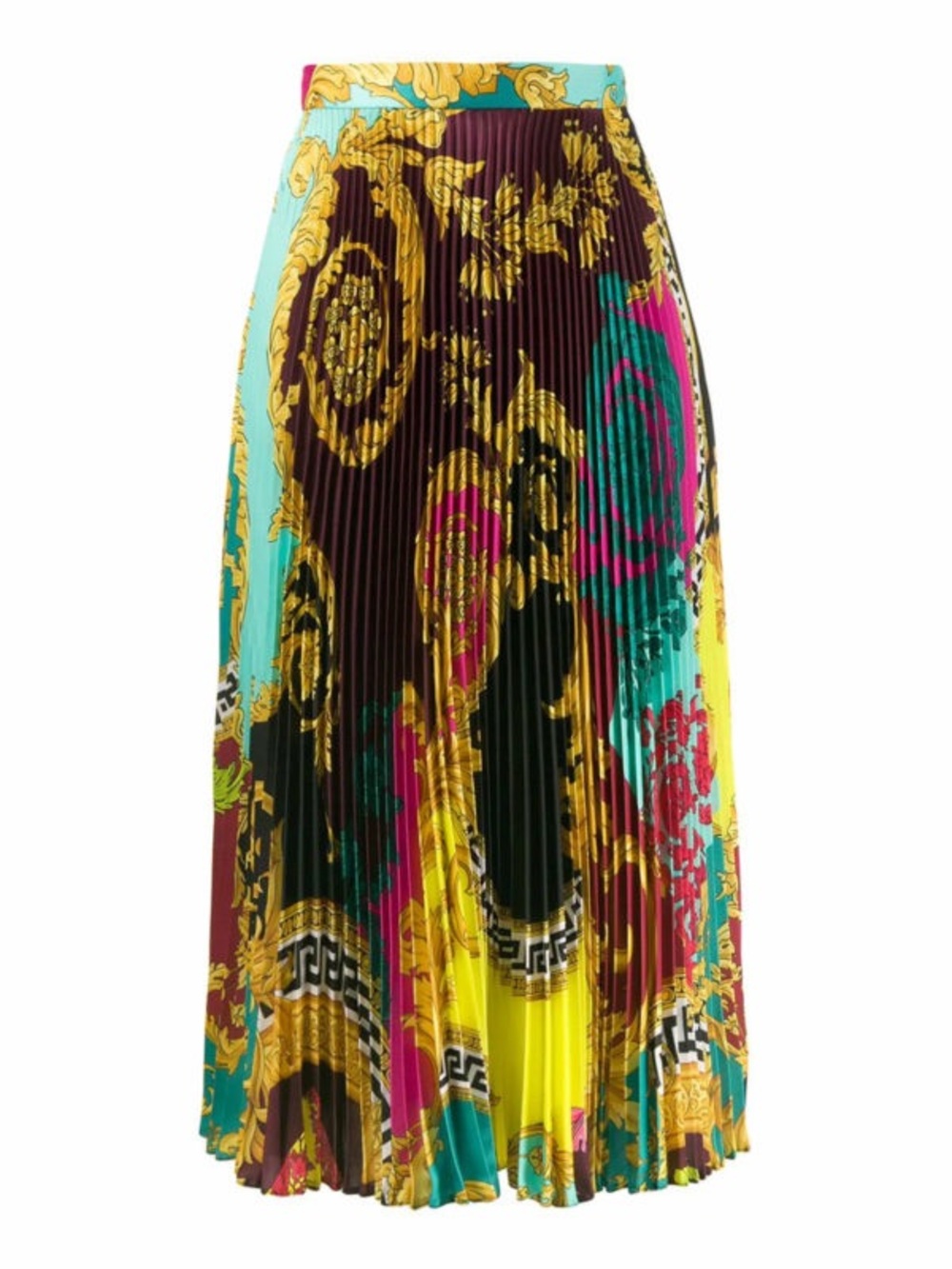 Versace, Montage-print knife-pleated skirt - Picture 5 of 10